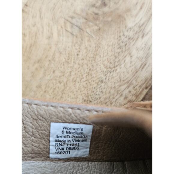 LL Bean Women's Tan Leather Slip On Loafer Wedge Shoes Size 8 - Picture 5 of 11